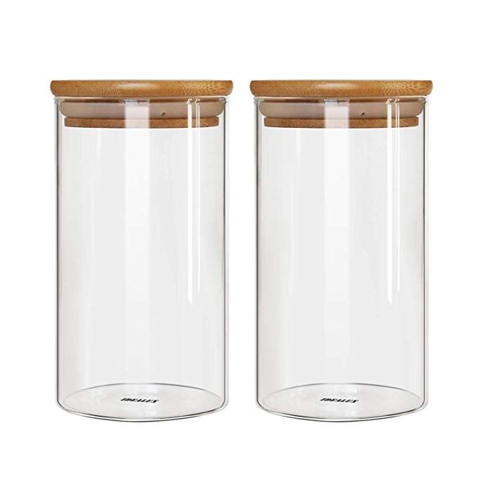  Imported Bamboo lid Glass jar(330ml)(10pcs)
